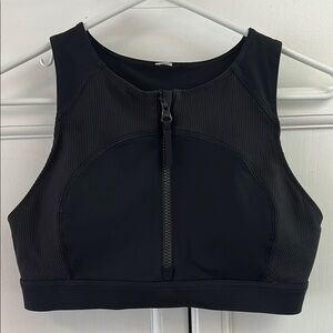 Lululemon Black Zip Front Sports Bra